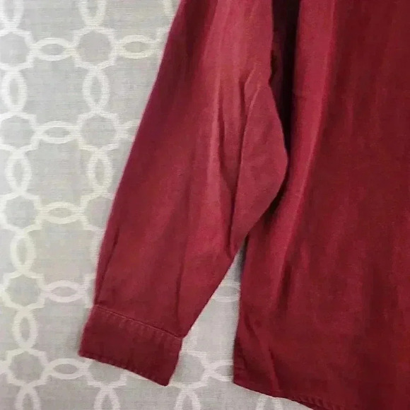 Club Room By Charter Club Cotton Button Down Men's M Red Burgundy - Picture 4 of 8